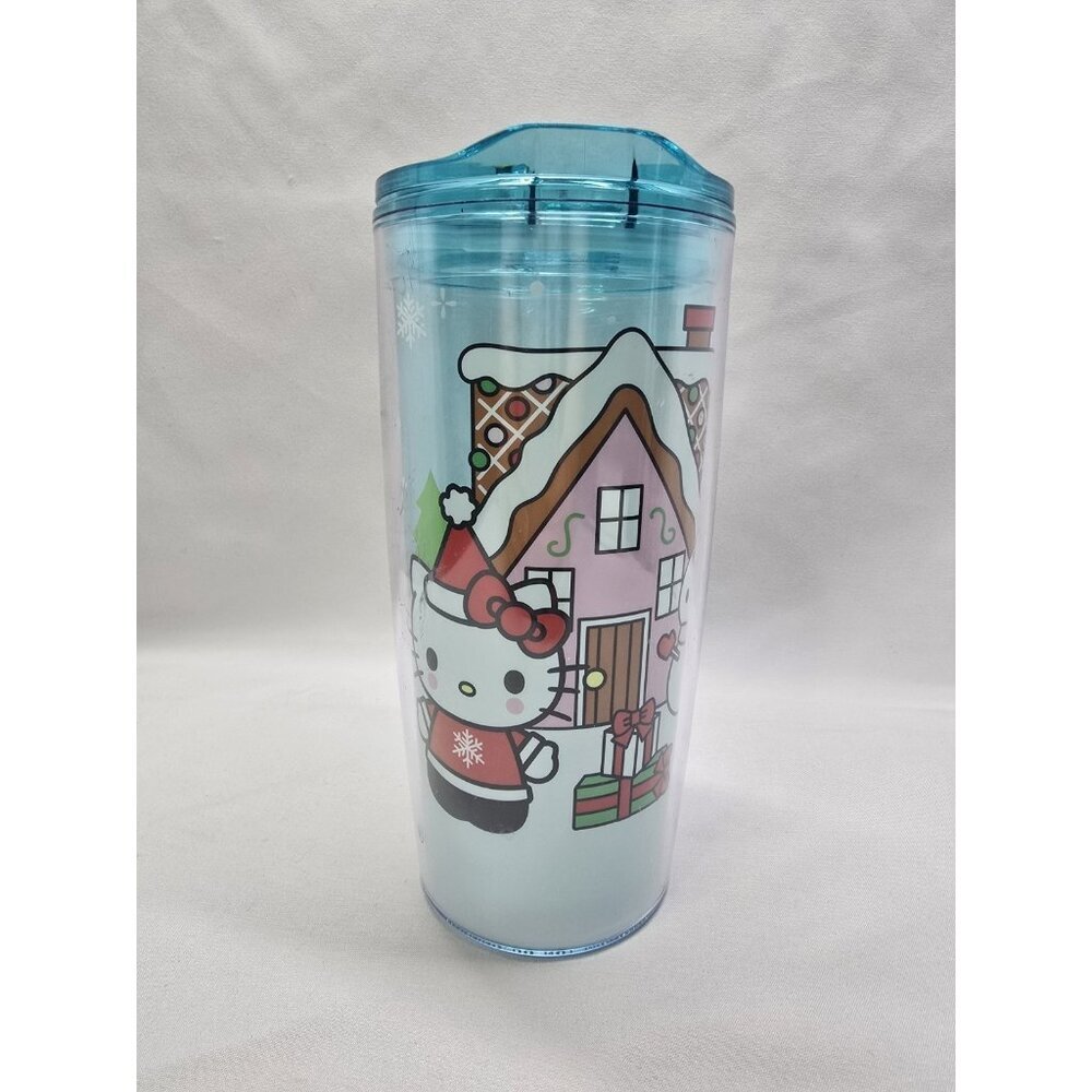Sanrio Hello Kitty Christmas Gingerbread House Plastic Tumbler with Slider Lid